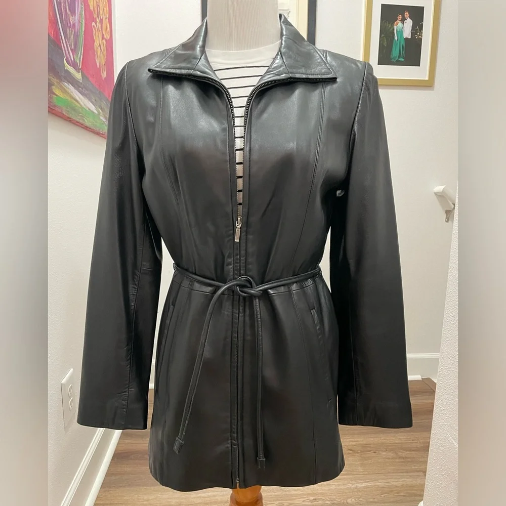 Vintage Black Leather Jacket - Picture 3 of 11